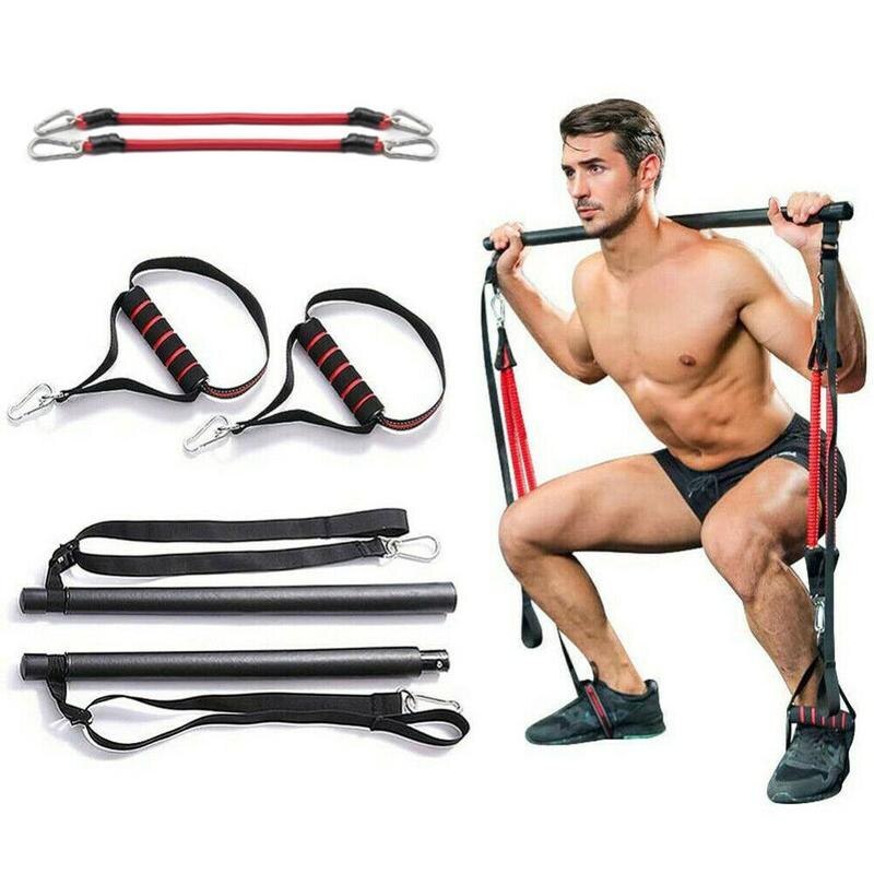 Pilates Bar Kit with Resistance Bands Home Gym Workout