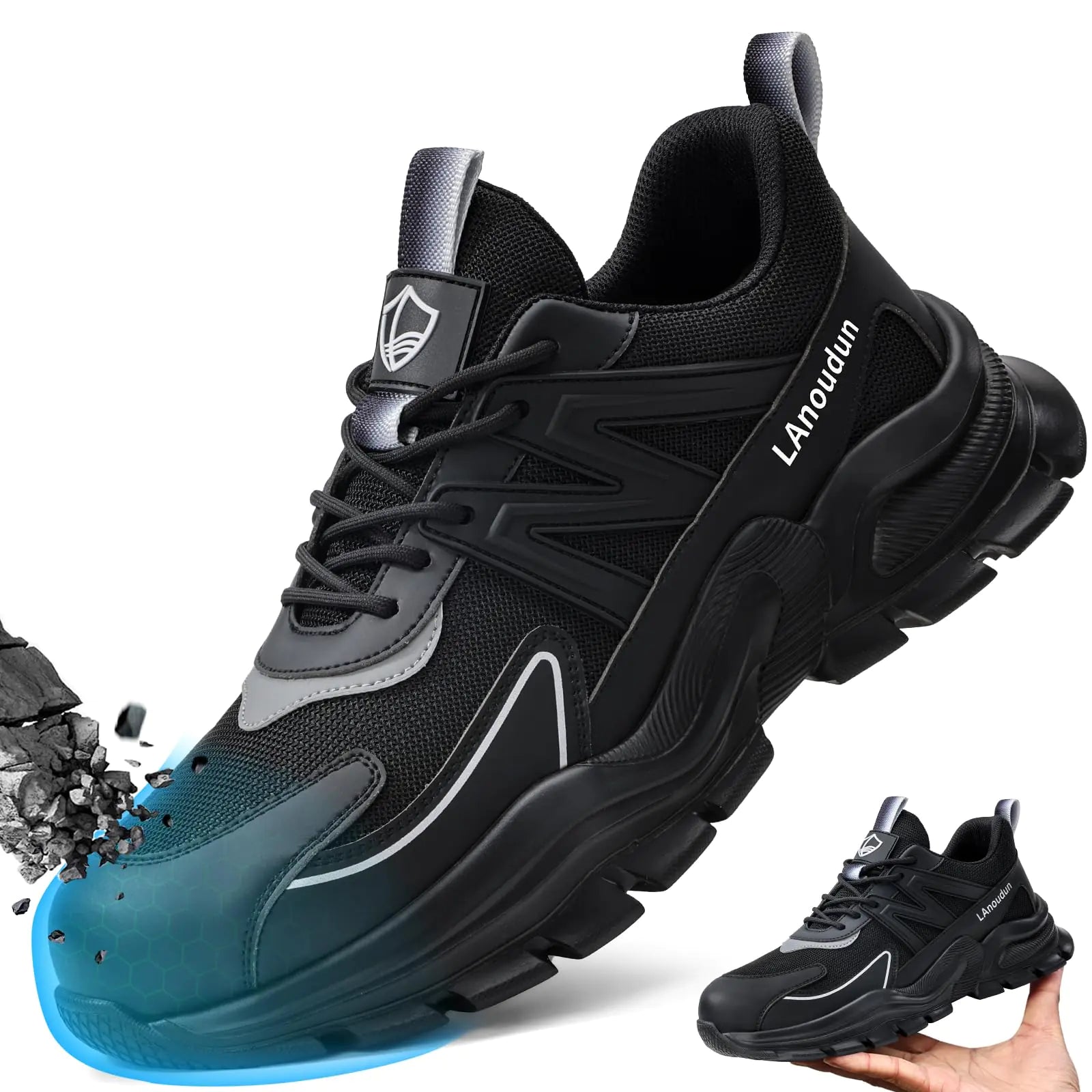 Steel Toe Safety Shoes Men Women Lightweight Slip-Resistant Work